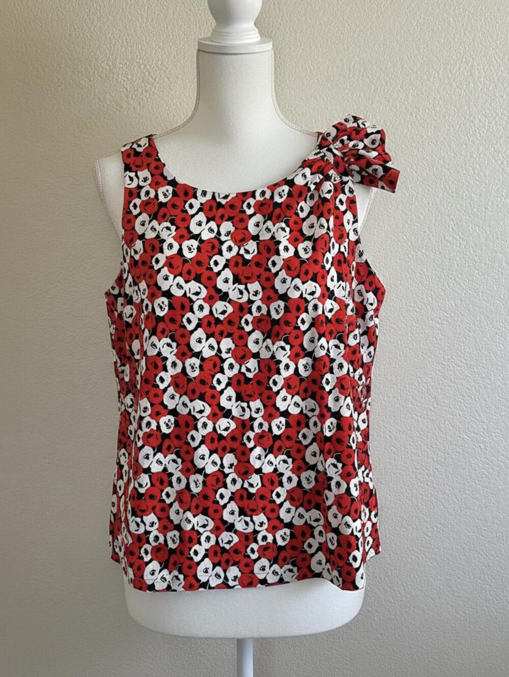 Ann Taylor Sleeveless Floral Bow blouse